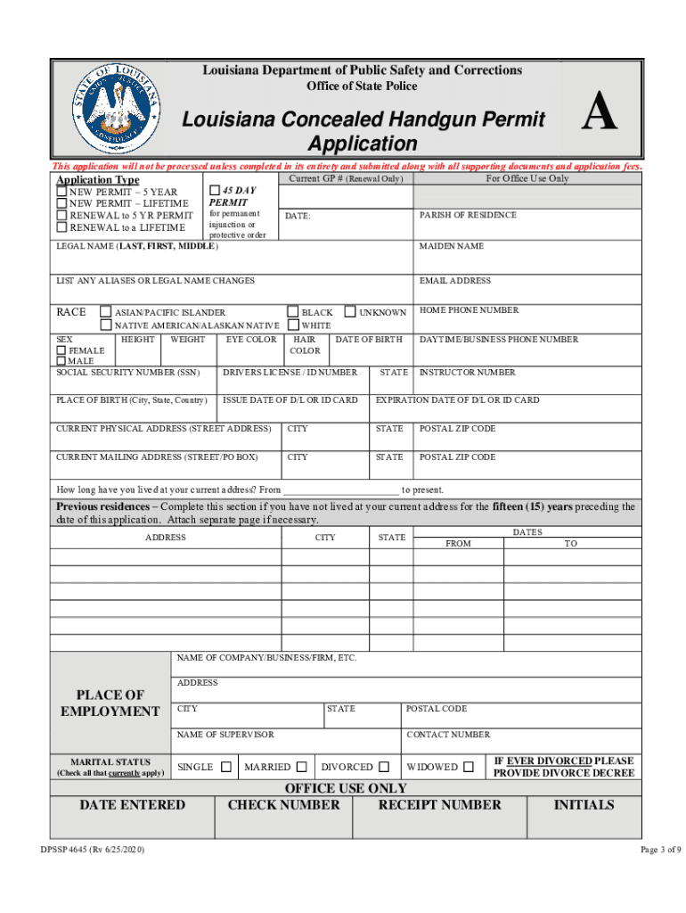  DPSSP 4645 CHP Application 2020-2024