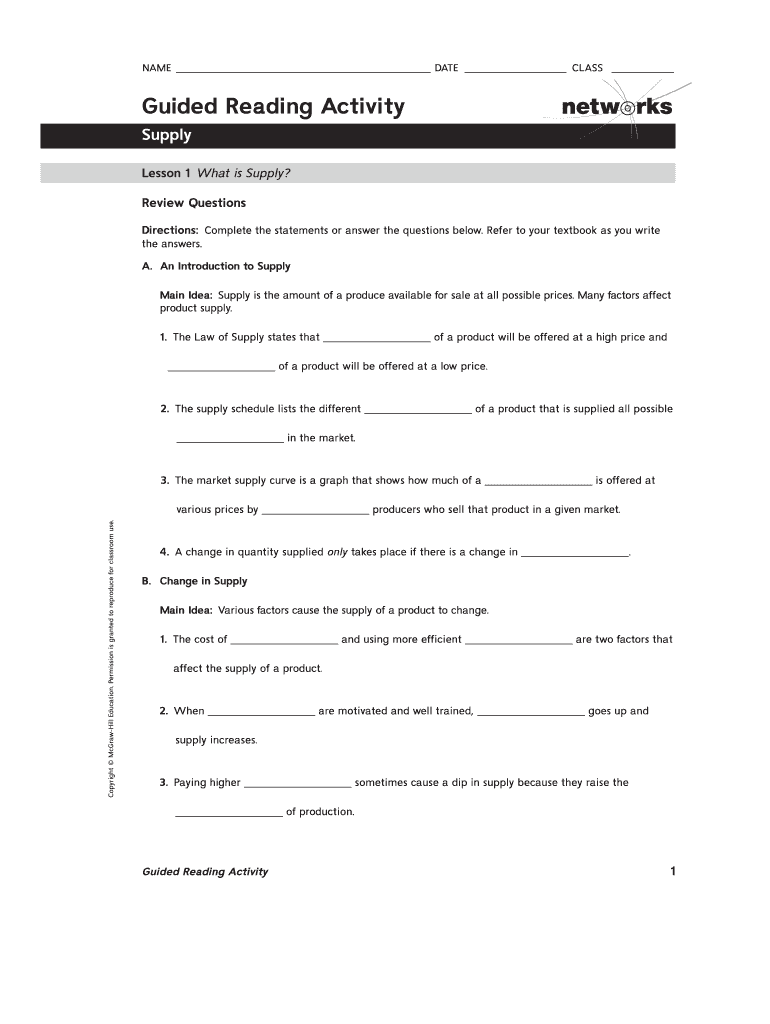 Networks Worksheet Answer Key  Form