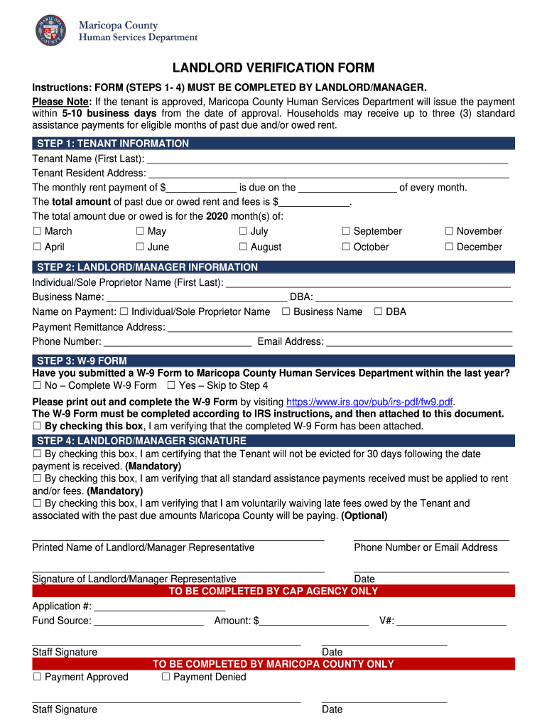 Landlord Verification Form PDF