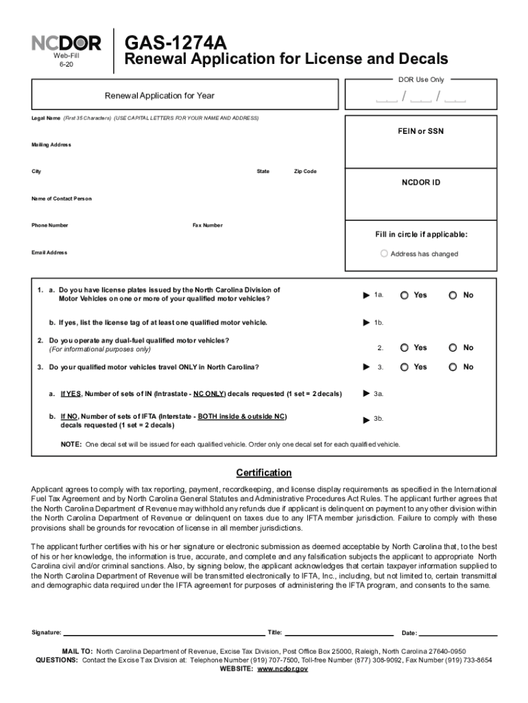 Get and Sign Form Gas 1274a Printable 2020-2022