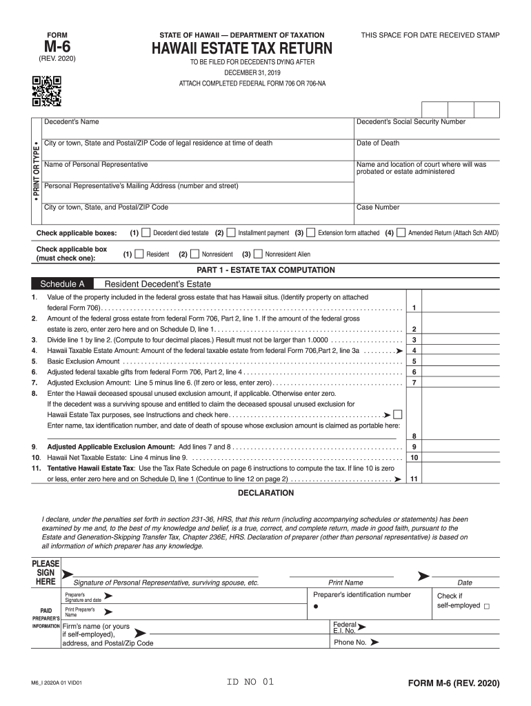 Get and Sign Estate and Transfer Tax Department of Taxation Hawaii Gov 2020 Form