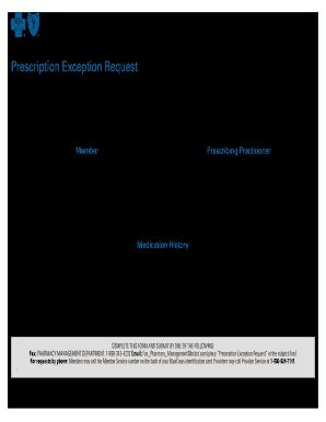  Bcbs Exception Form 2020-2024