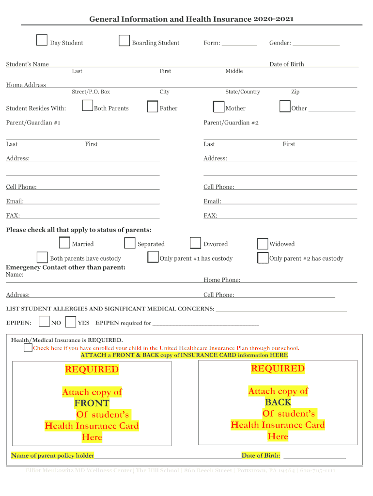  2021 HEALTH FORMS 2020-2024