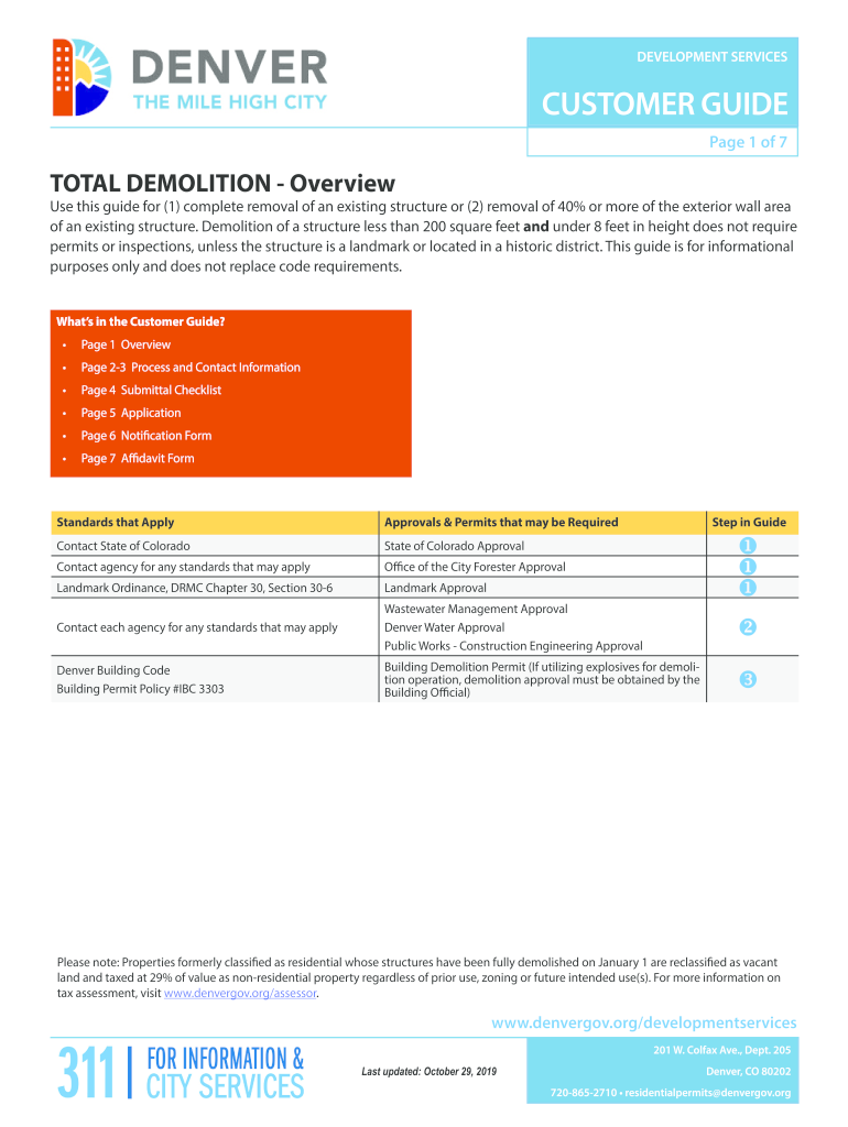  Fillable Online Denvergov Total Demolition Guide Denver 2019-2024