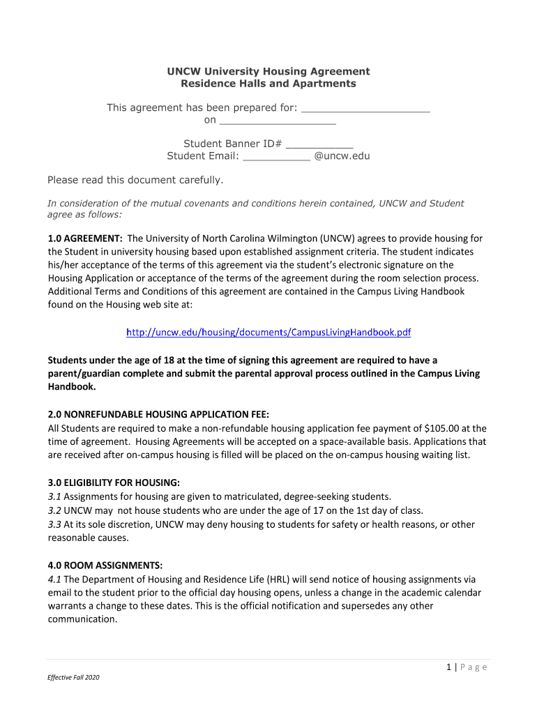 Wilmington Agreement  Form