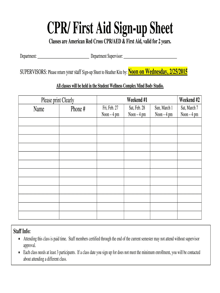 Cpr Sign Up Sheet Fill Out And Sign Printable PDF Template SignNow