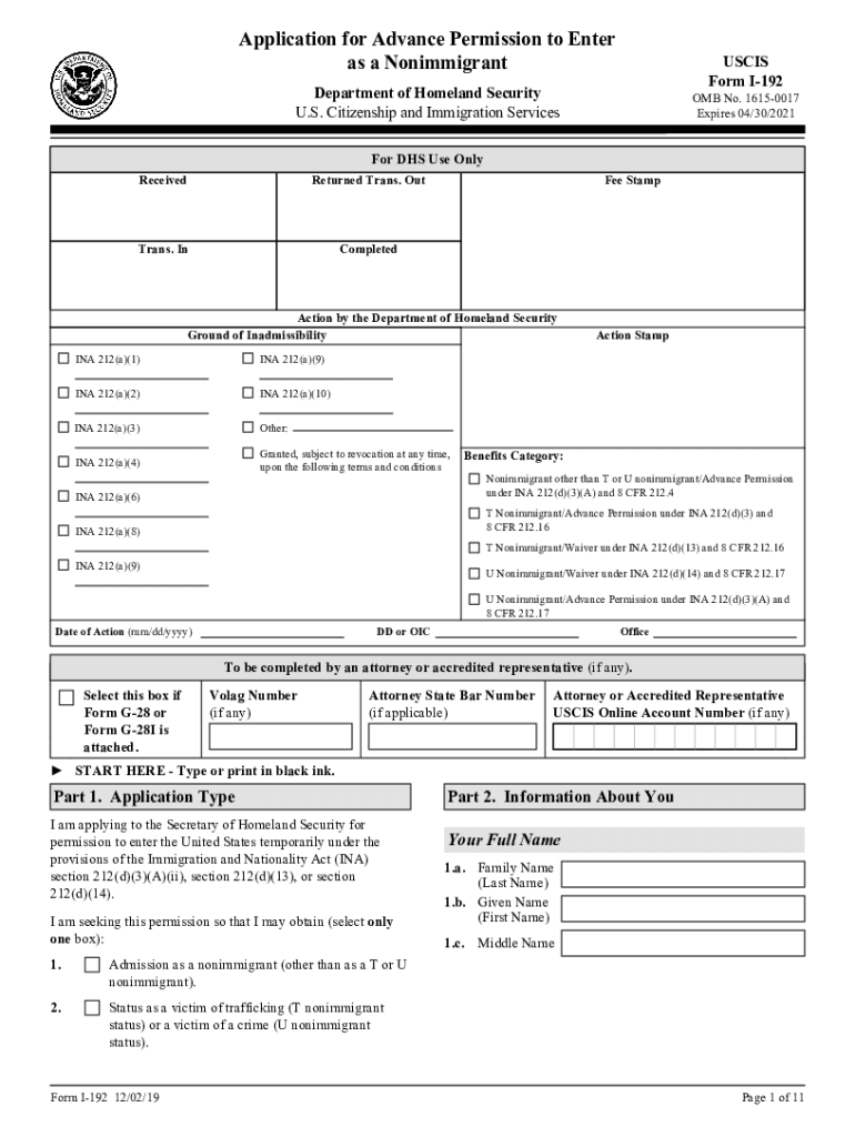 Form I 192