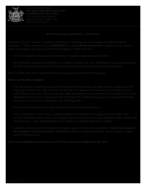  Attached is RA 89 'Tenant's Complaint of Rent Andor Other Specific Overcharges in a Rent Stabilized 2019-2024