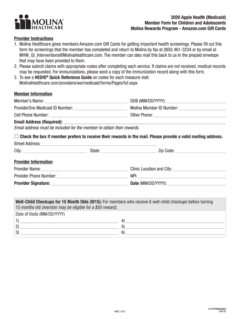  21447 Amazon Provider Incentive Form ChildnobFNLR 2020-2024