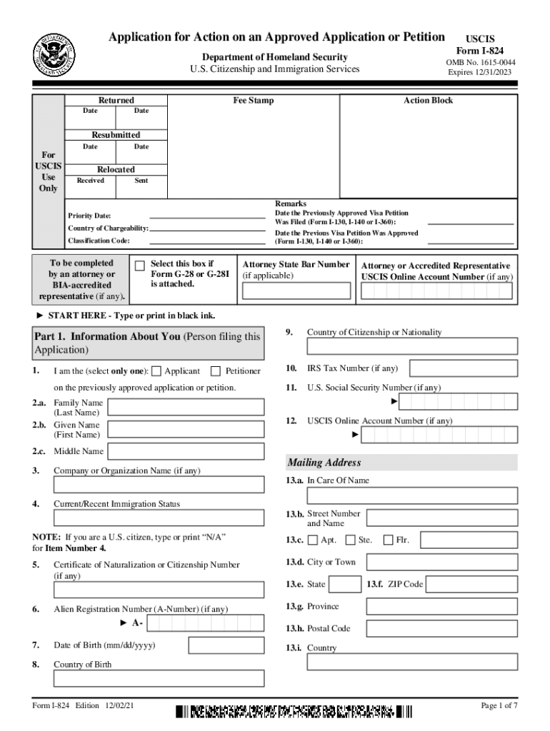 Citizenship Immigration Services Application  Form