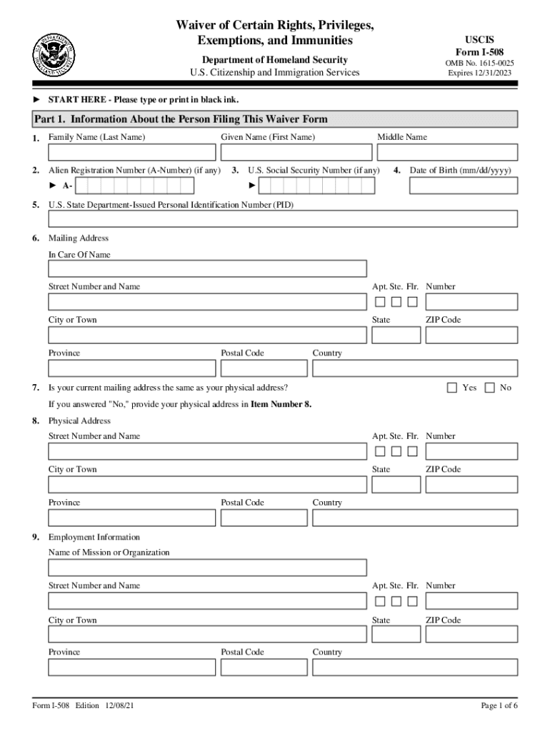 508 Waiver  Form
