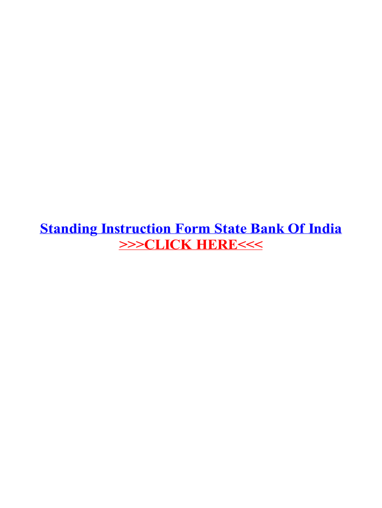 Sbi Standing Instruction Form PDF