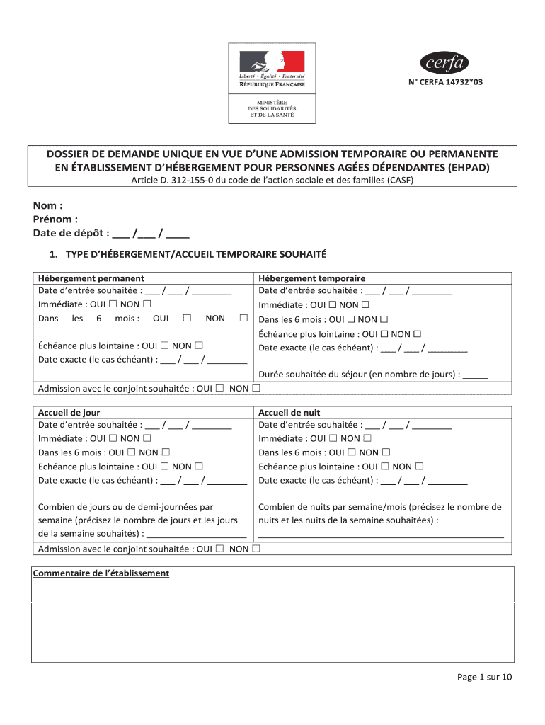  Cerfa 14732 03 Remplissable En Ligne 2019-2024