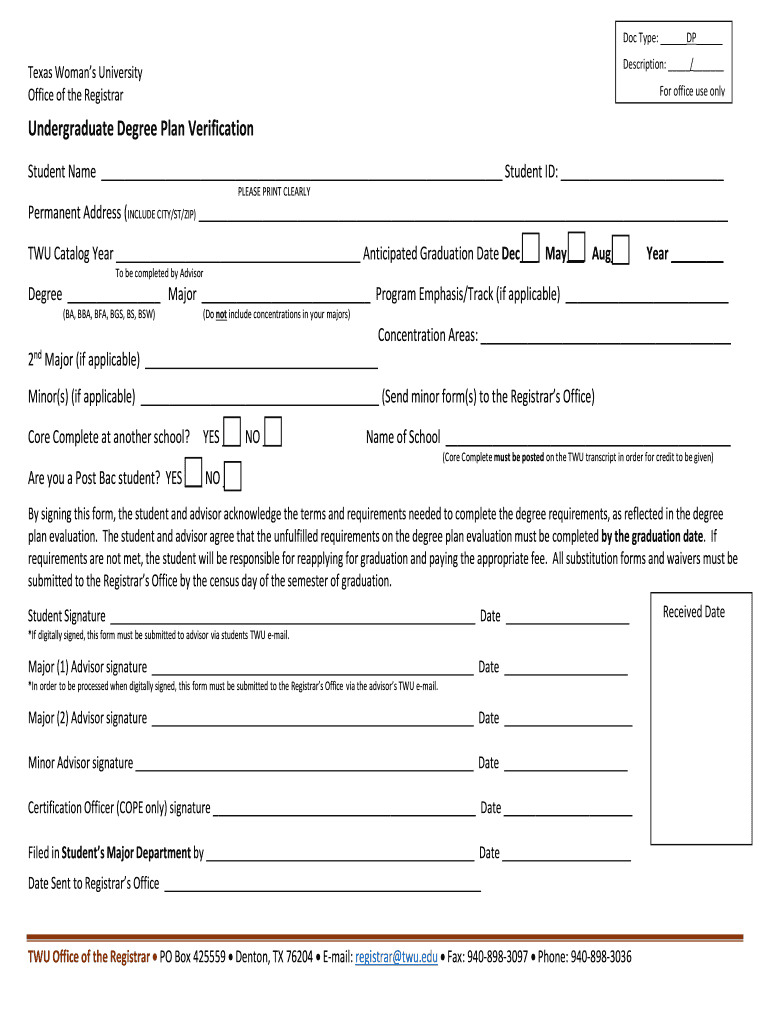 Twu Verification  Form