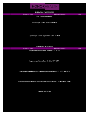  See HonorHealth Bariatric Surgery Self Pay Pricing 2020-2024