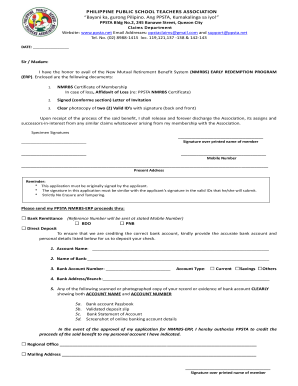 Ppsta Claims Requirements  Form