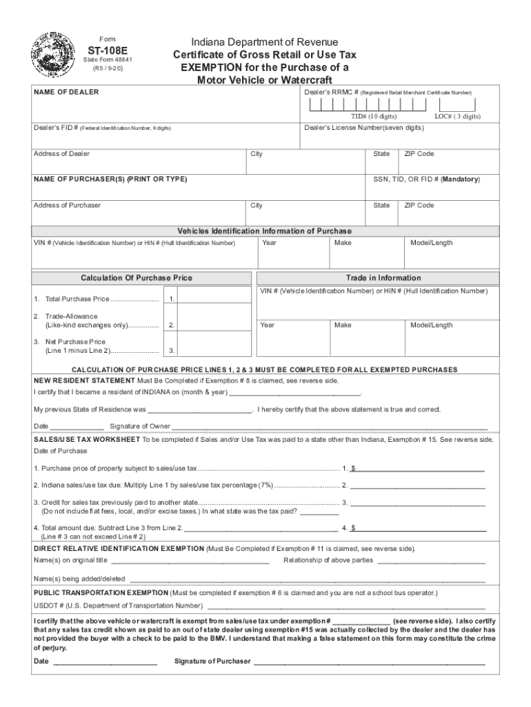  DOR Sales Tax Forms 2020-2024