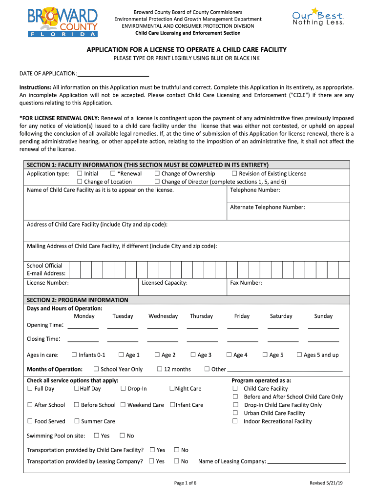Get and Sign Broward County Board of County Commisioners 2019-2022 Form