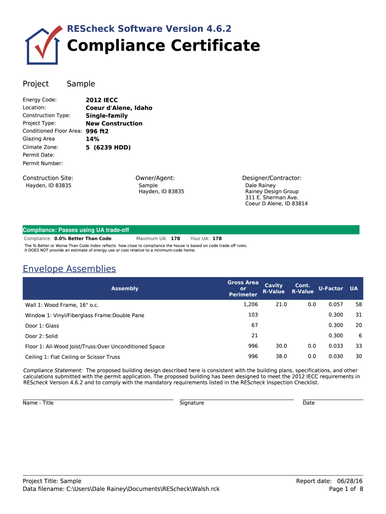 Rescheck 4 6 2  Form