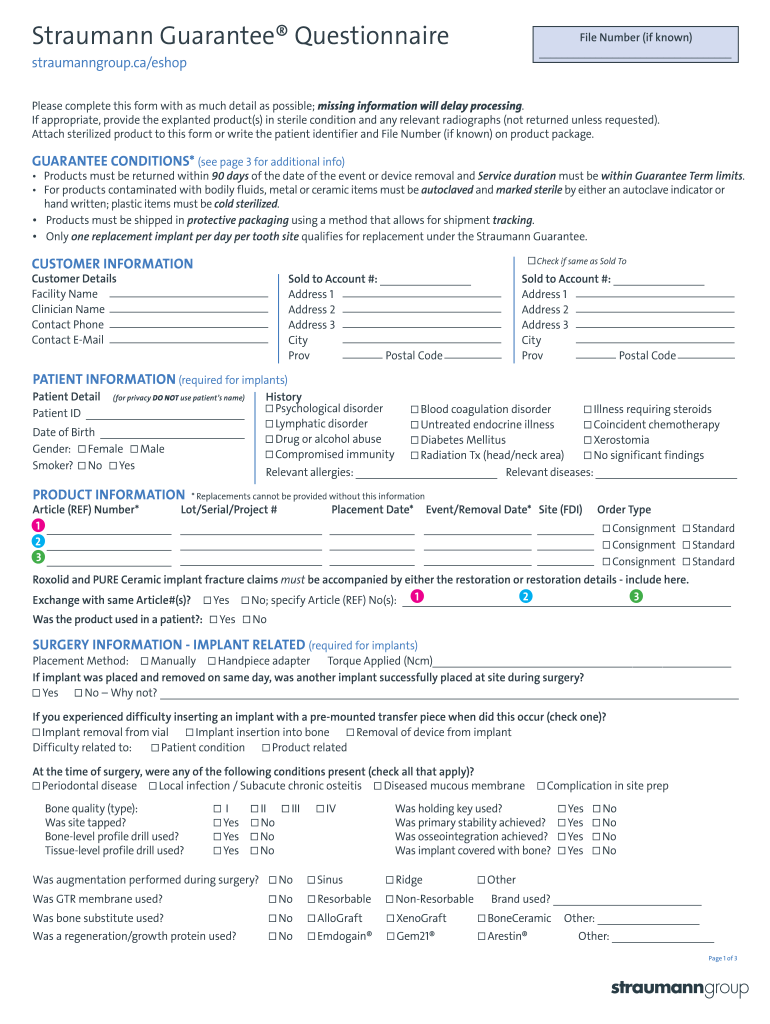  Straumann Lifetime Guarantee 2020-2024