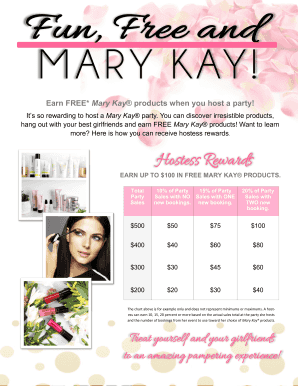 Mary Kay Hostess Rewards  Form