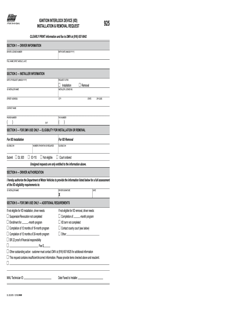  INSTALLATION &amp; REMOVAL REQUEST 2019-2024