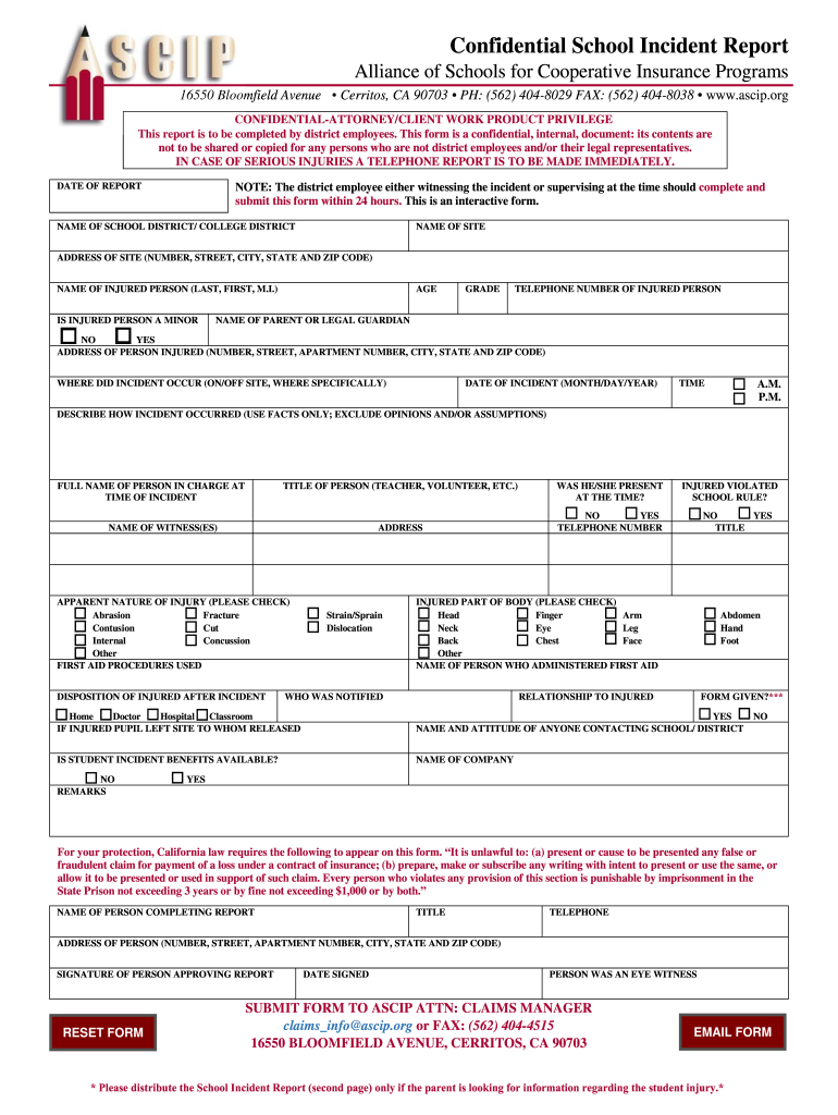  CONFIDENTIAL CEC Incident Report This is Only for Our 2019-2024