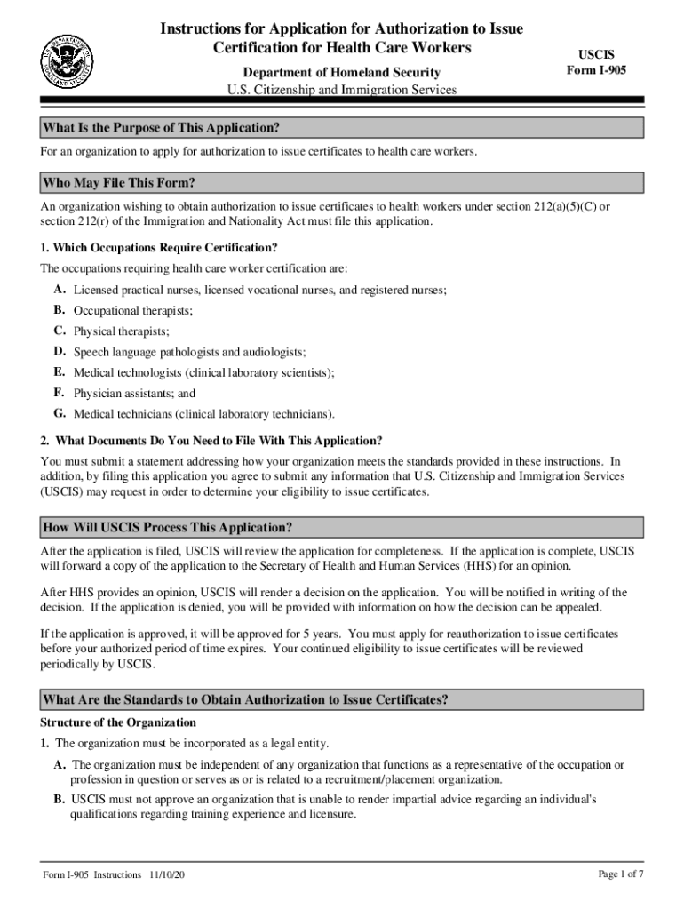 Application for Authorization to Issue Certification for Health Workers  Form