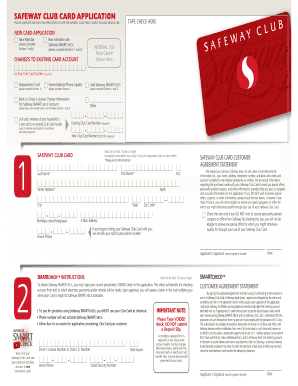 Safeway Club Card  Form