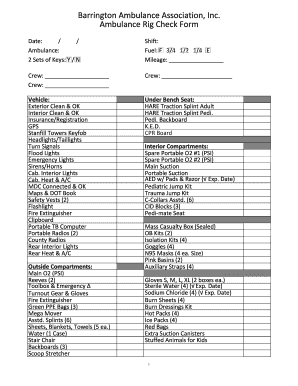 Ems Jump Bag Checklist  Form