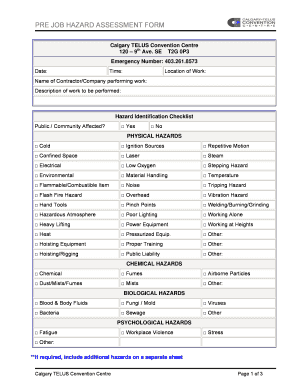 Pre Job Briefing Template  Form