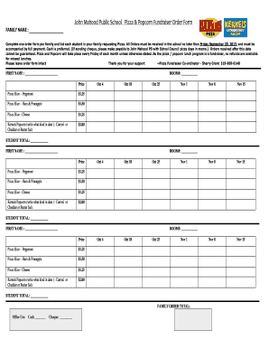 Pizza Order Form Template