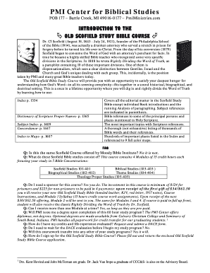 Scofield Bible Correspondence Course  Form