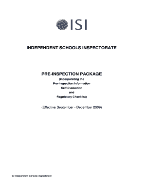 Isi Compliance Inspection Checklist  Form