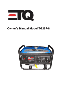Etq Tg7000 Generator Manual  Form