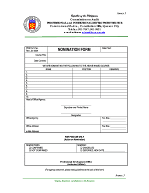 NOMINATION FORM Commission on Audit