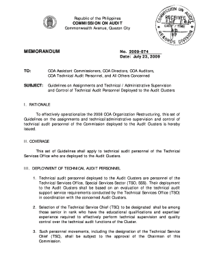 Audit Memorandum  Form