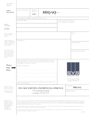 CREST Transfer Form PDF SVS Securities