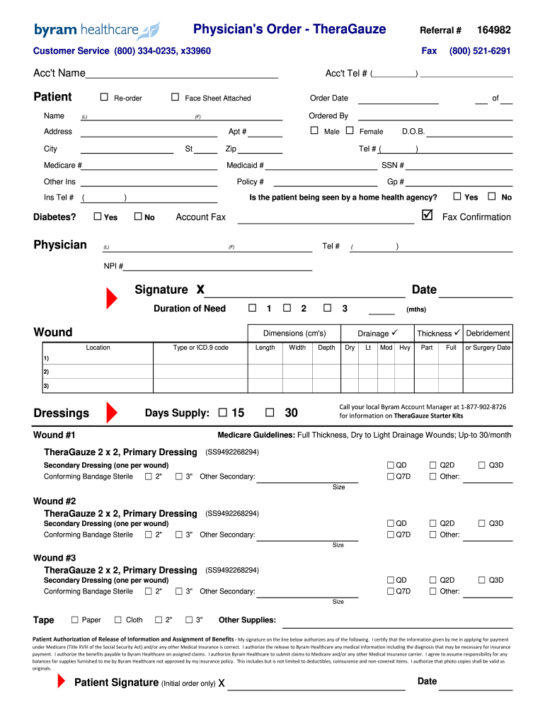 Byram Healthcare Fax Number  Form