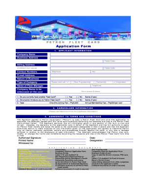 Petron Fleet Card  Form