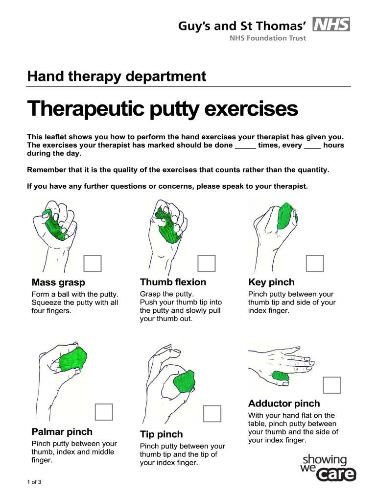 Theraputty Exercises PDF  Form