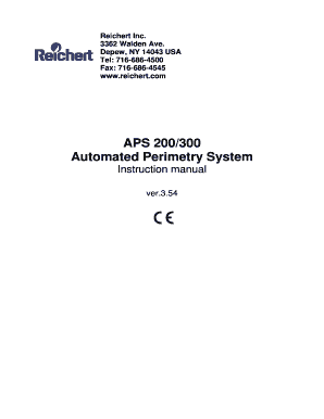 APS 200300 Automated Perimetry System  Form
