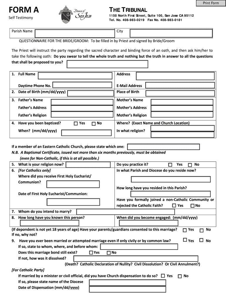 Get and Sign Print Form FORM a the TRIBUNAL 1150 North First Street, Suite 100, San Jose CA 95112 Tel  Dsj