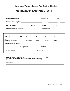Duty Exchange Application Form