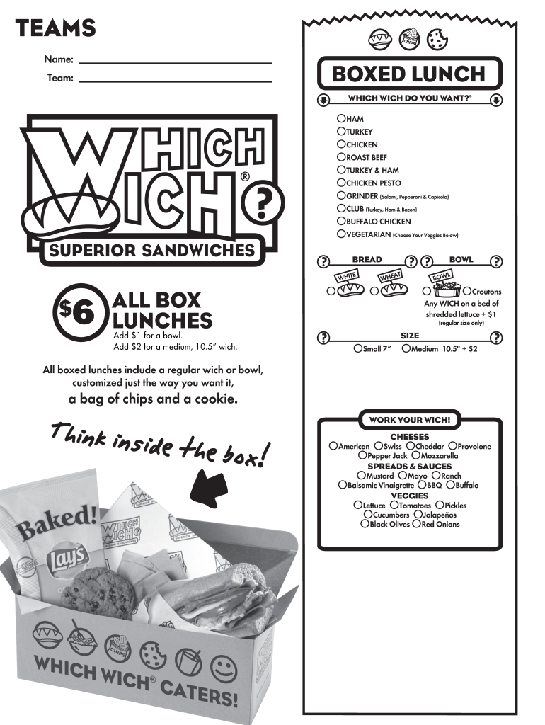 Which Wich Menu PDF Form Fill Out and Sign Printable PDF Template