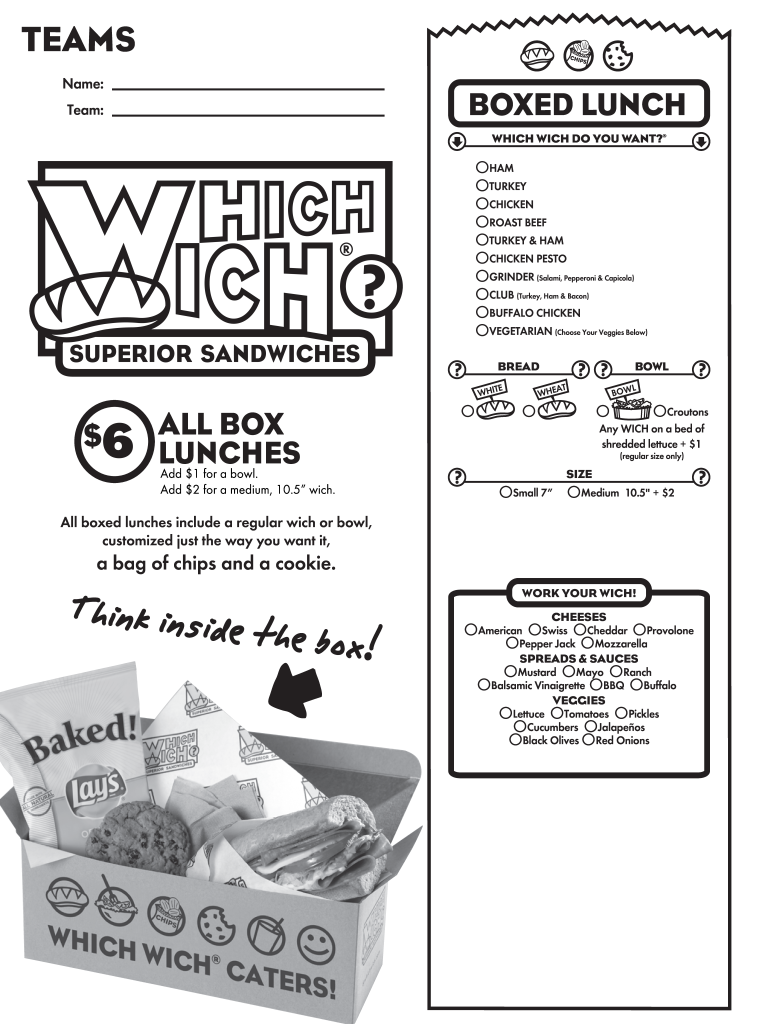 Which Wich Menu PDF  Form