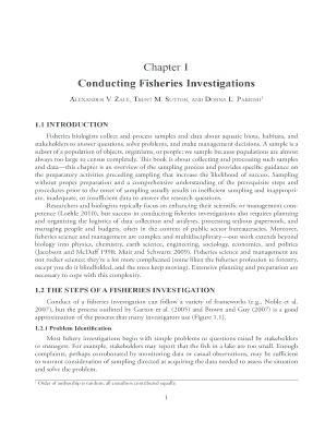 Chapter 1 Conducting Fisheries Investigations Fisheriessociety  Form