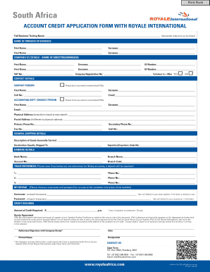 Credit Application Form Royale Africa