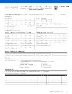 Ubc Application  Form