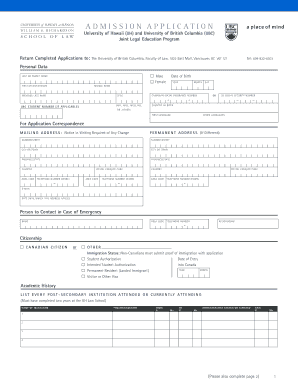 Ubc Application Form